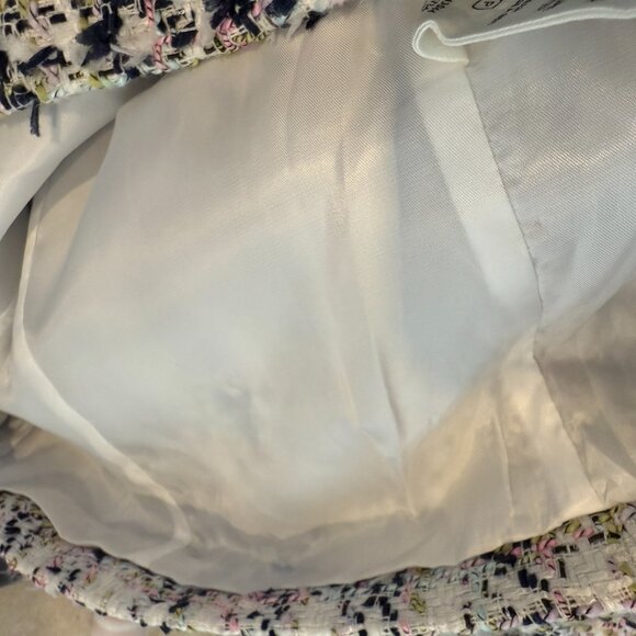 AVEC LES FILLES Tweed Cutout Mini Dress Preppy White Black Size 8 - Picture 12 of 13